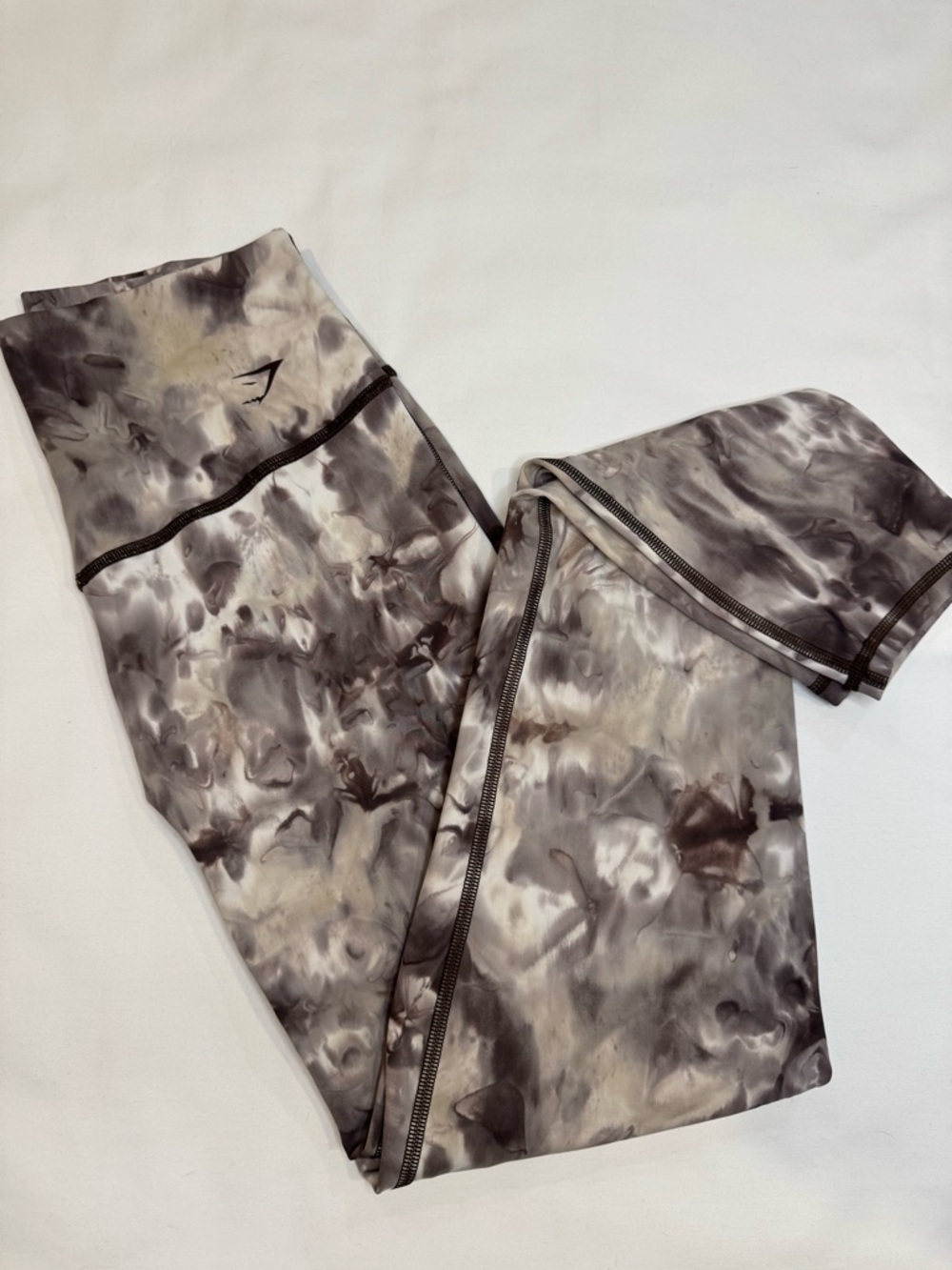 Gymshark Tie-Dye Cement Brown High-Waist Leggings M